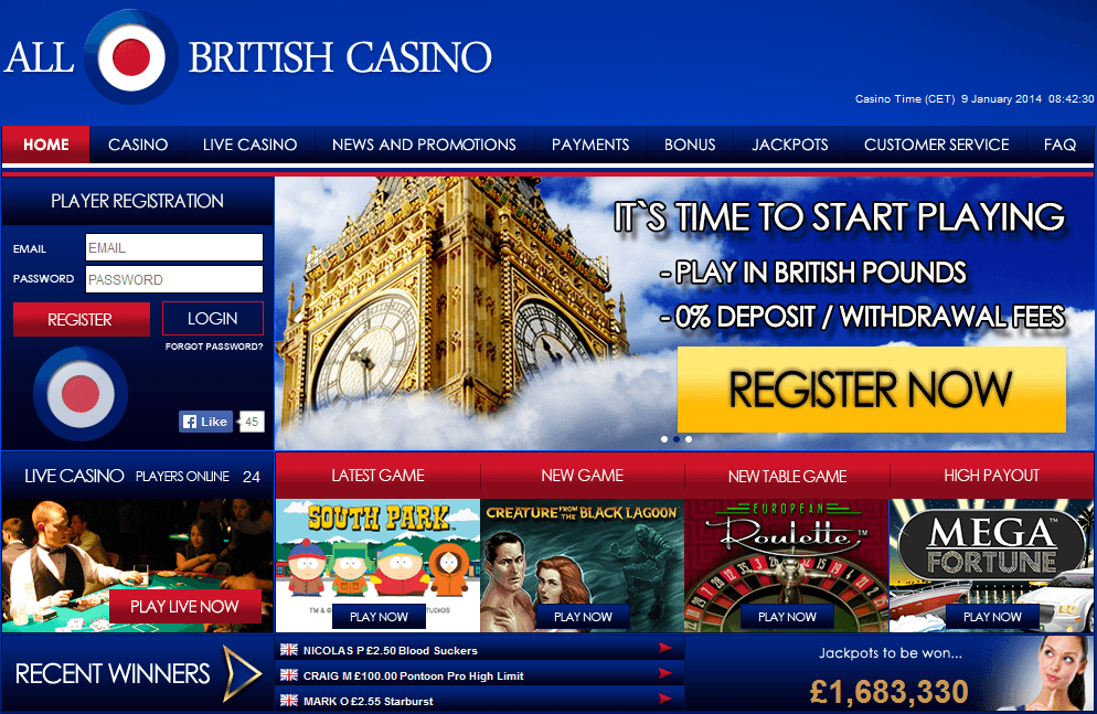 all british casino 110 free spins